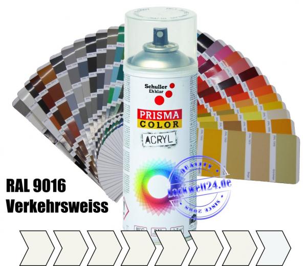Schuller Acryllack, RAL 9016 Verkehrsweiss, Glänzend, 400ml Sprühdose (Restposten)